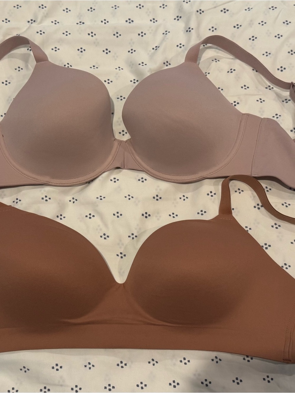 Soma Enbliss bras (full coverage in Adobe Rose; wireless in Sunkissed)